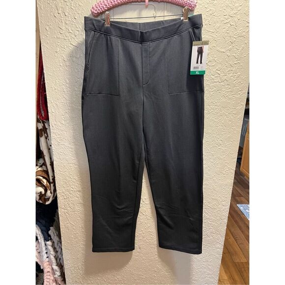 Mondetta Black & Grey Herringbone Straight Leg Pants Woman’s XL NEW - Picture 1 of 14